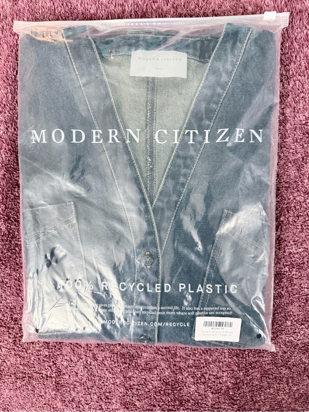 Modern Citizen Size S Emmett Structured- Sleeve Denim Jacket Indigo